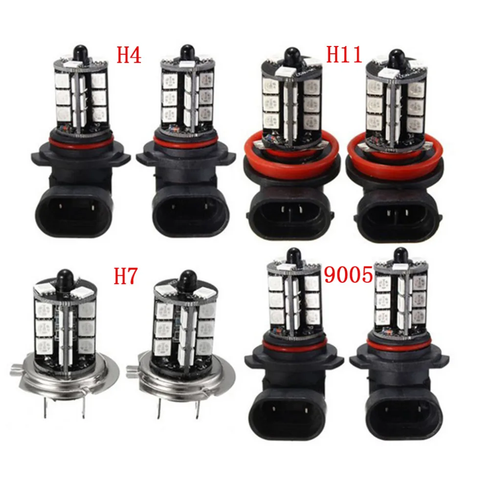 H7/H11/9005 RGB светодиодный противотуманный светильник, красочный автомобильный головной светильник, лампа с дистанционным управлением, задний фонарь, автомобильная противотуманная фара