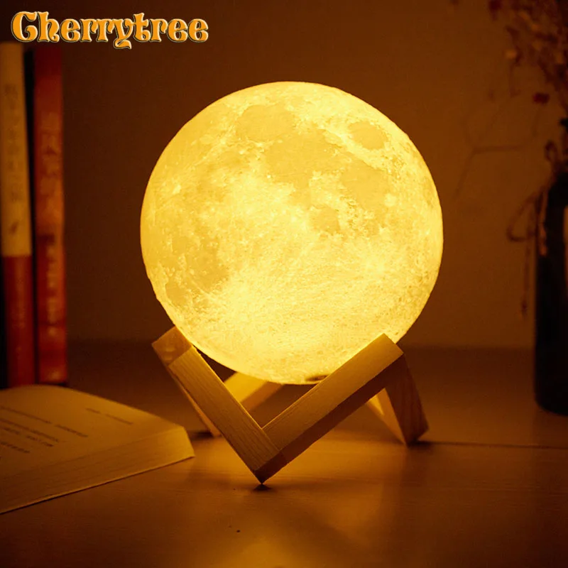 Настольная лампа ночник светильник с 3D принтом затемнением сенсорный USB для