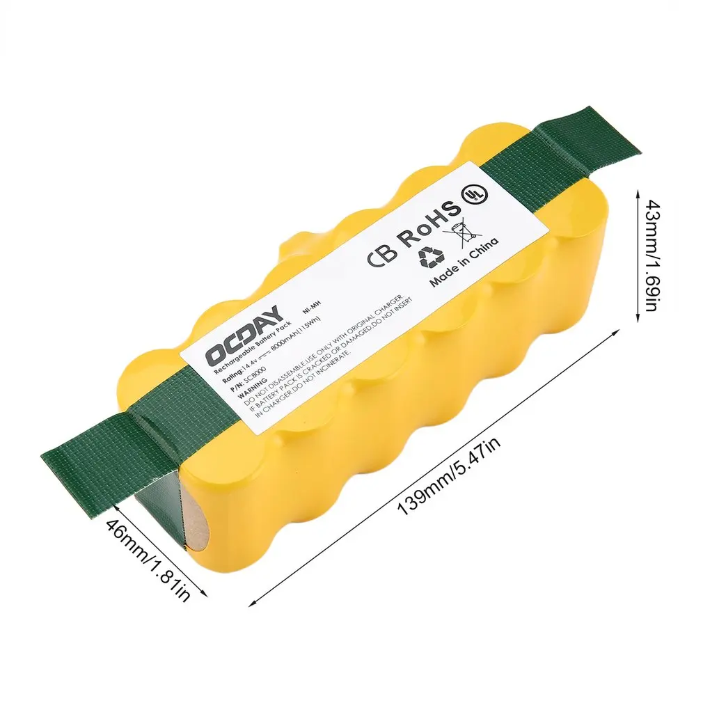 

14.4V 3000mAh Ni-MH Vacuum Cleaner Rechargeable Battery Pack Suitable for Irobot Roomba Vacuum Cleaner Parts