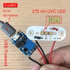 Светодиодный модуль UVC для дезинфекции сделай сам, дезинфекционные лампы с USB блоком питания, глубокий светодиодный УФС, стерилизация фиолетосветильник Том, 405 нм
