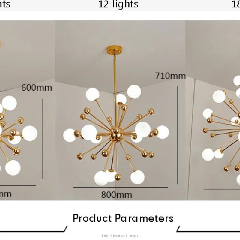 Стекло Светодиодная лампа современный дизайн потолочная люстра Гостиная