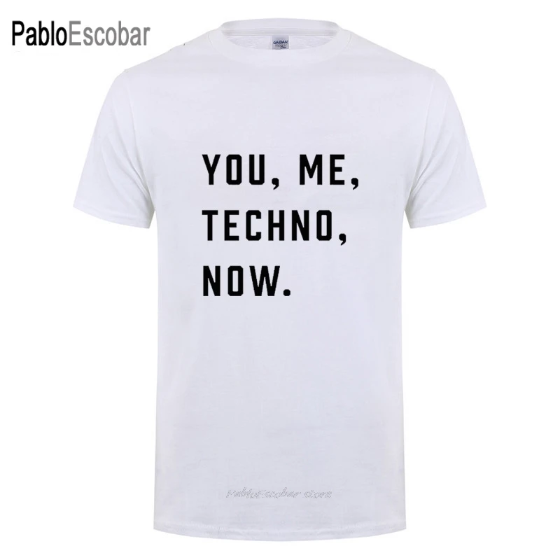 Футболка с принтом You Me TECHNO Now мужская и женская хлопковая футболка коротким