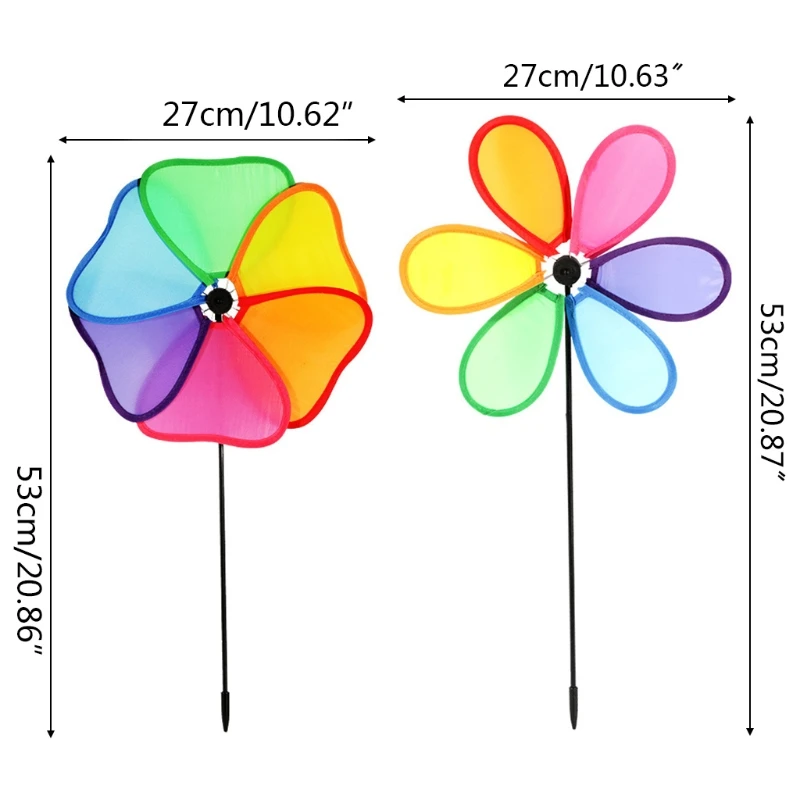 

Colorful Flower Wind Spinners Lawn Pinwheels Windmill Party Pinwheel for Garden H3CC