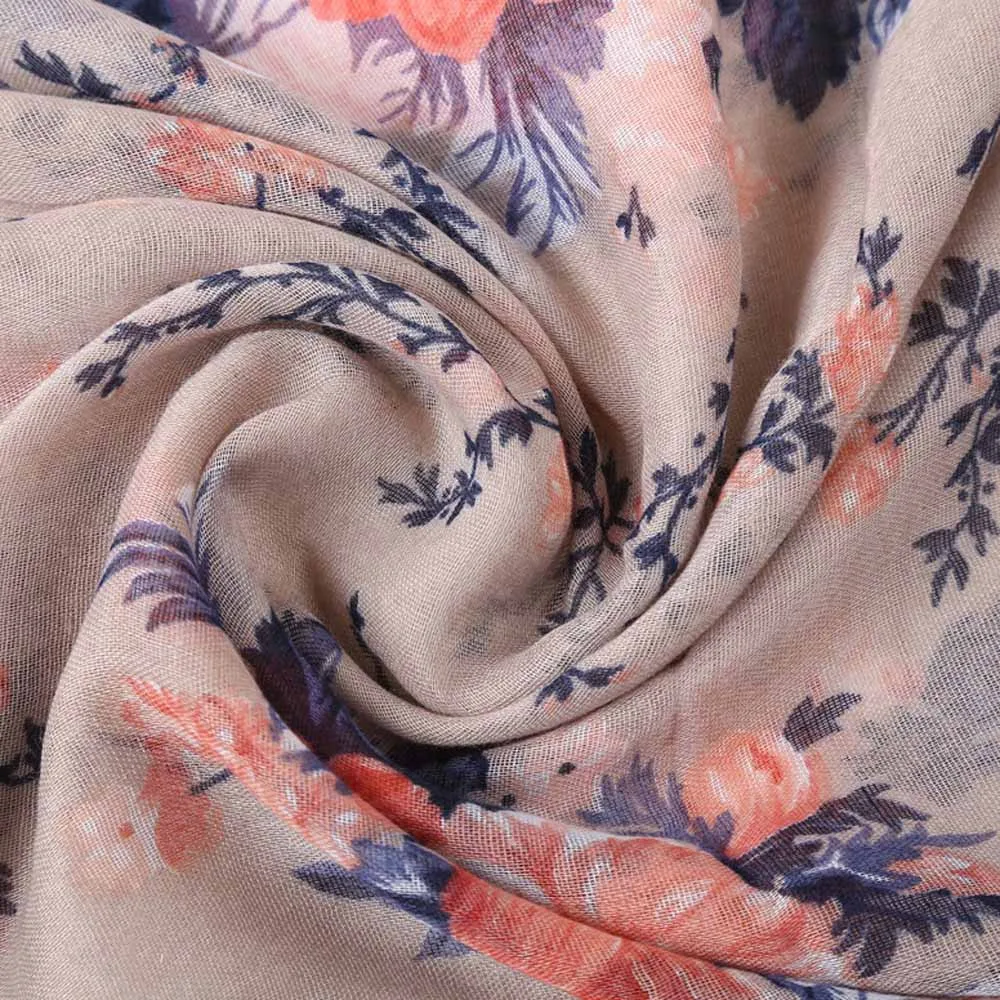 2019 теплый зимний женский кружевной длинный шарф с цветочным принтом теплая шаль