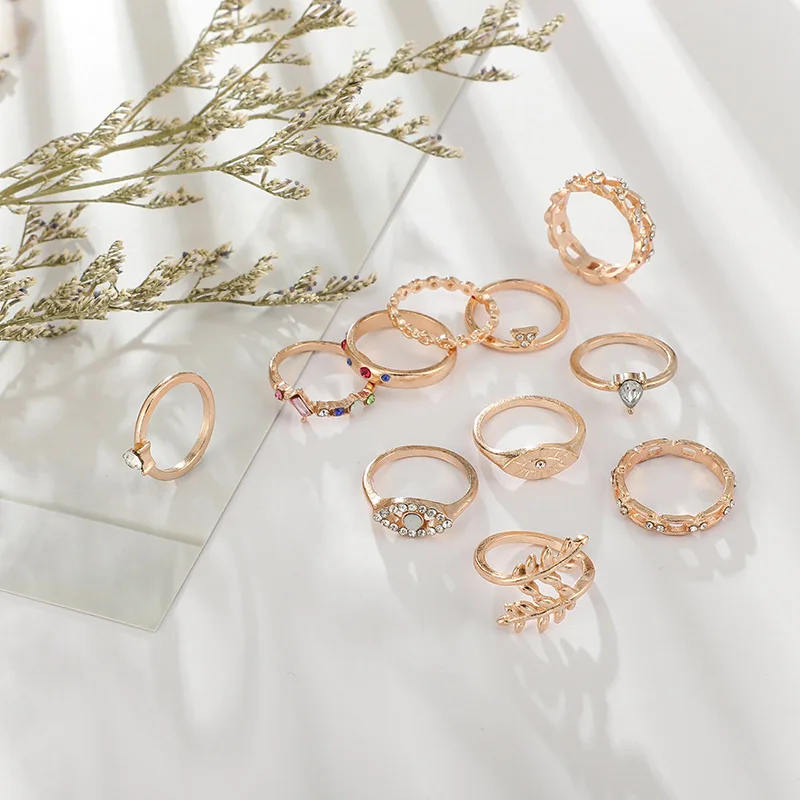 Модные комплекты колец Mulit для женщин модные ювелирные изделия из сплава Boho Anel