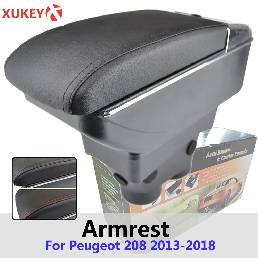 Центральный подлокотник Xukey для Peugeot 208 2013 2018 черный центральный консоли коробка
