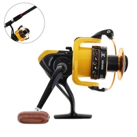 12bb 4000 fishing reel wheel spinning reel 15kg drag power with double colour metal line cup wooden handle knob