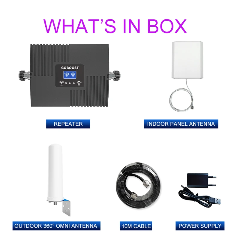 GOBOOST GSM 900 1800 Dual Band Signal Booster Kit 2G 3G 850 2100 Internet Repeater LTE 4G 1700 1900MHz Mobile Cellular Amplifier | Мобильные