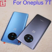 oneplus7t back cover housing glass battery phone door replace repair case with adhesive camera lens logo for 1 7t one plus 7t