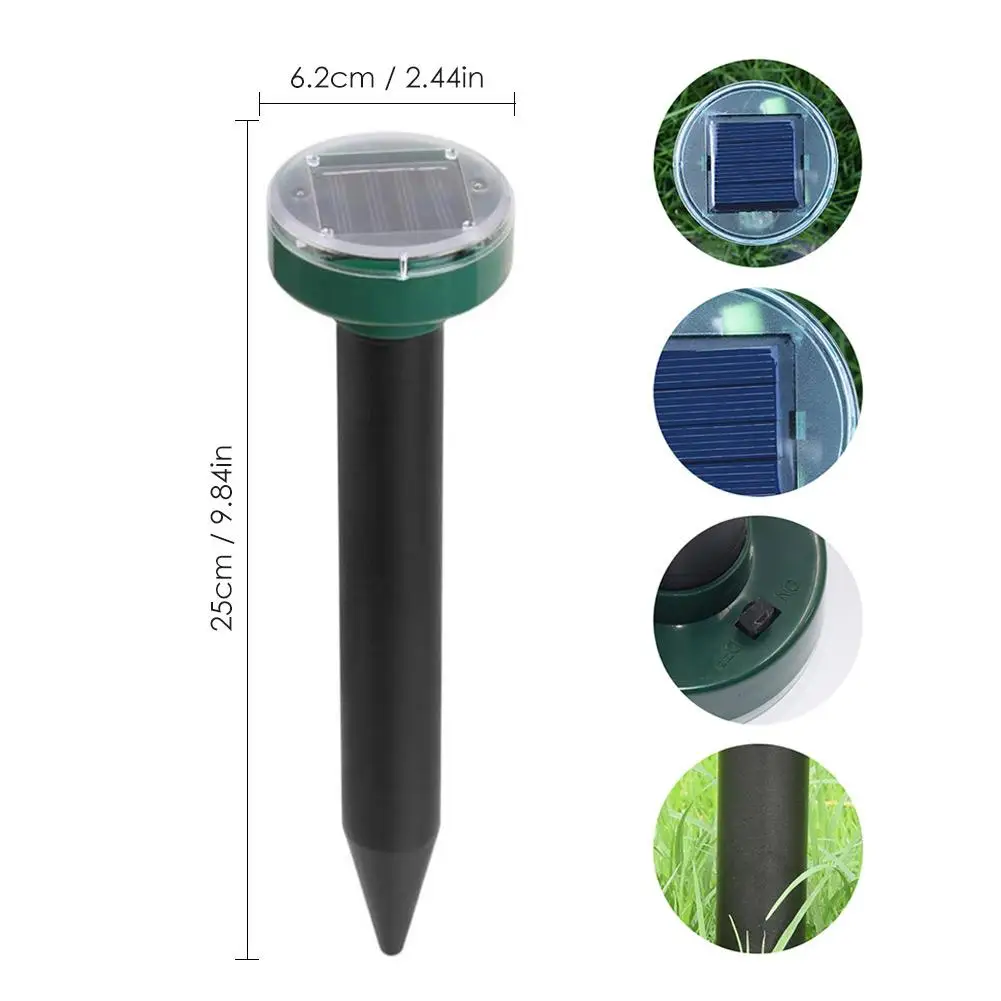

Solar Mole Repeller Portable Ultrasonic Animal Repellent Device Can Covers Up 700 Square Meters For Villas Park Fields Farms