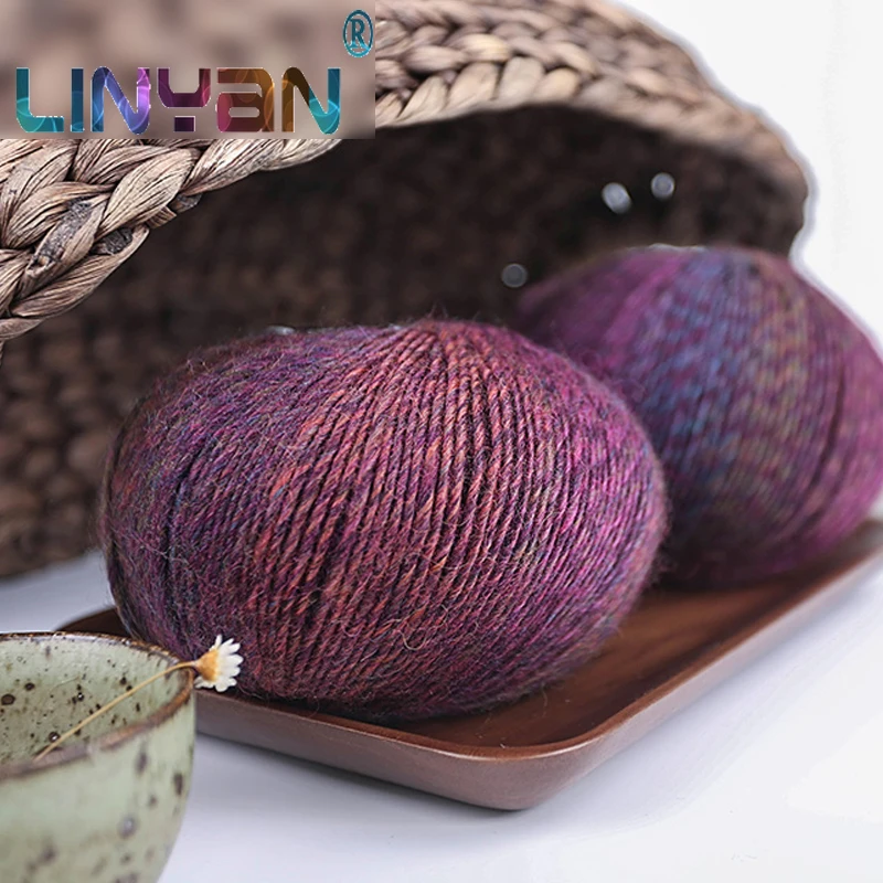 4 шт. ручная вязка необычная шерстяная пряжа окрашивание цветная для вязания и