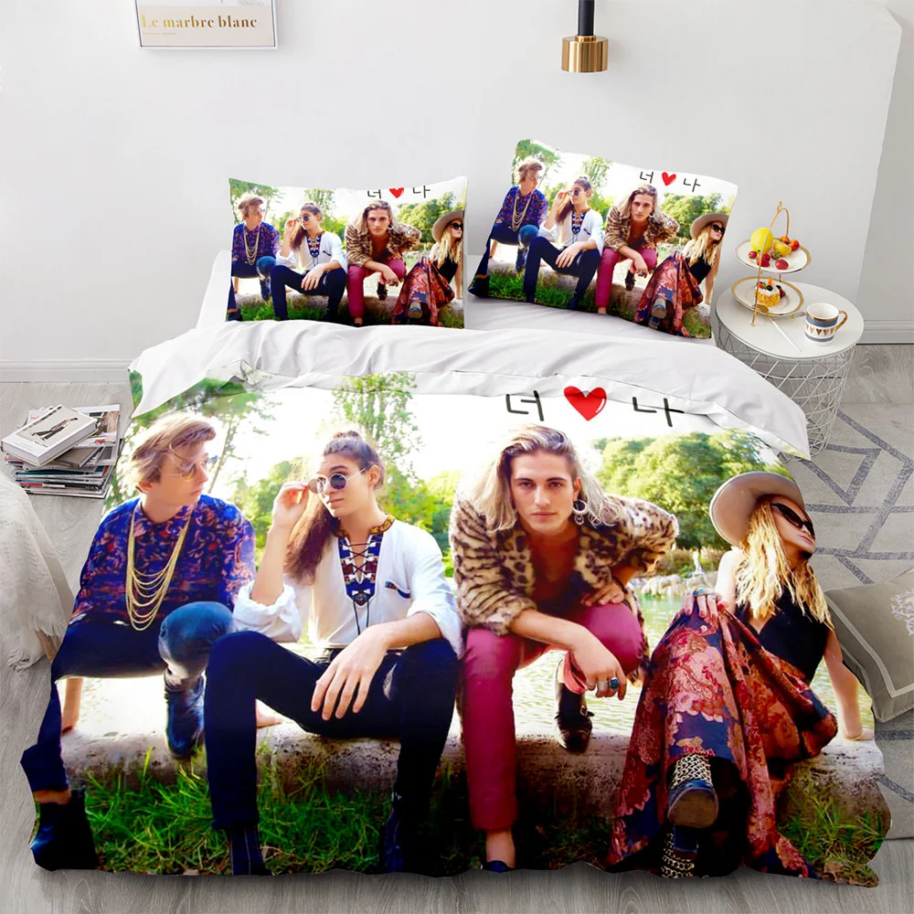 Maneskin-Juego de ropa de cama, funda de edred&oacute;n, funda de almohada, doble, Queen y King-3