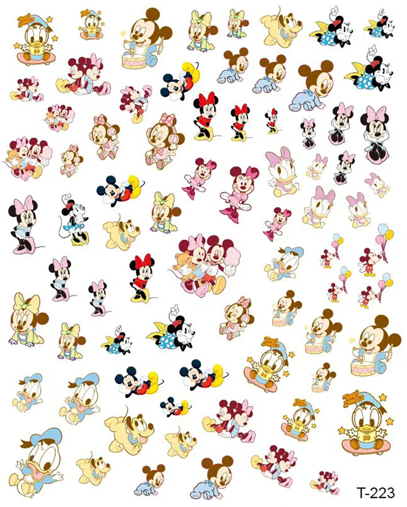 Disney Cartoon Sticker Mickey Mina Stitch Mermaid Lion King Nail Art Sticker 3D Handmade DIY Disney Nail Art Sticker images - 6