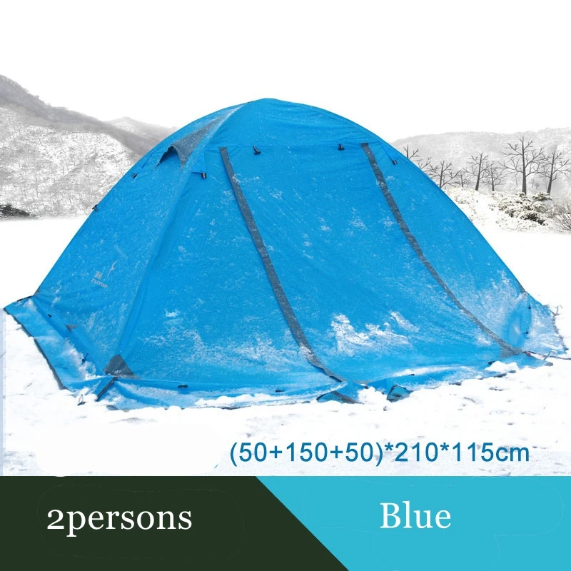 Billig Camping Zelt Im Freien 2 Menschen Oder 3perons Doppel Schicht Aluminium Pole Anti Schnee Im Freien Familie Zelt Mit Schnee Rock
