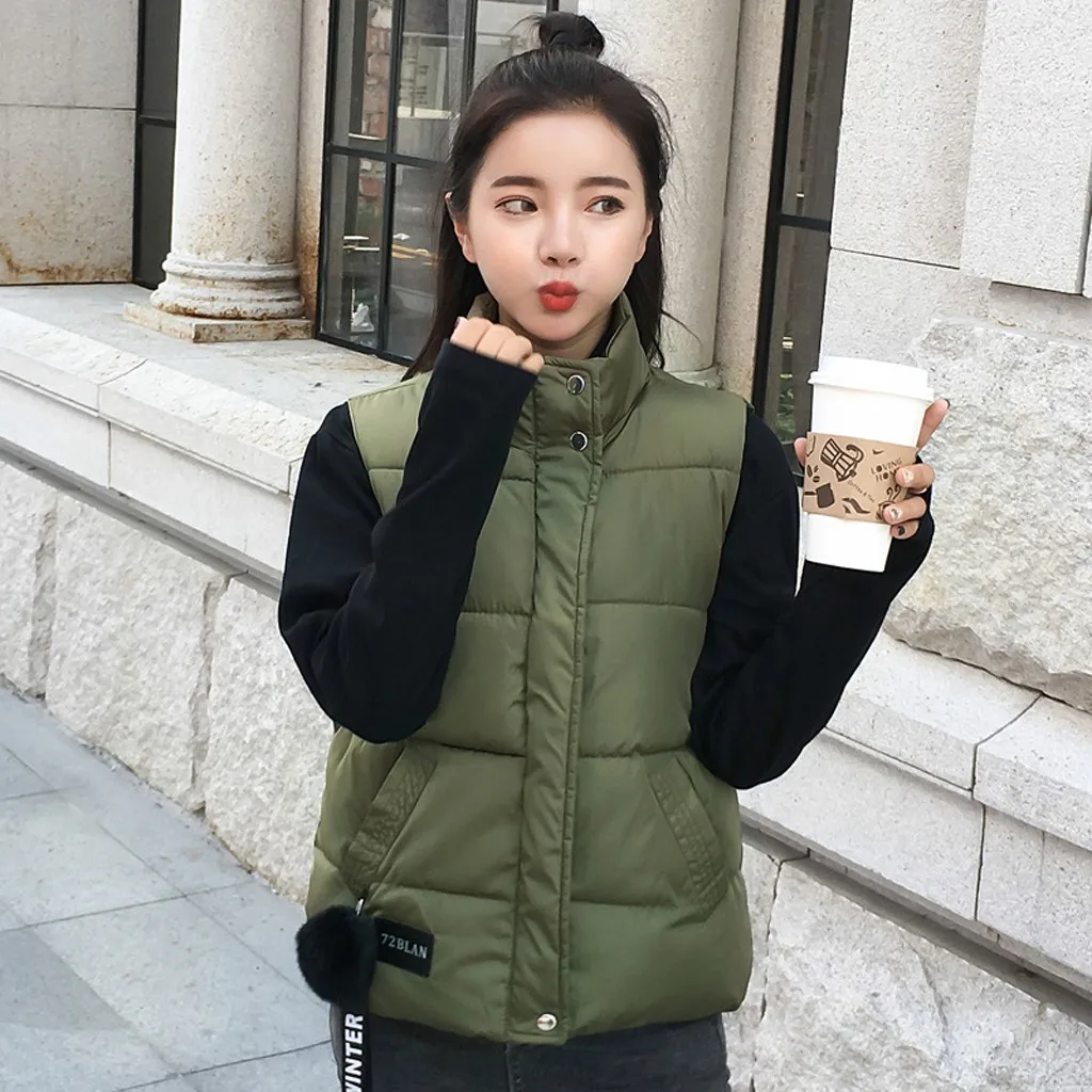 JAYCOSIN Женский складывающийся жилет с воротником-стойкой женский подкладкой