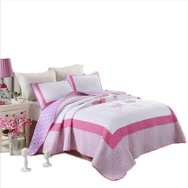 Комплект постельного белья из 3 предметов роскошное покрывало с вышивкой в виде