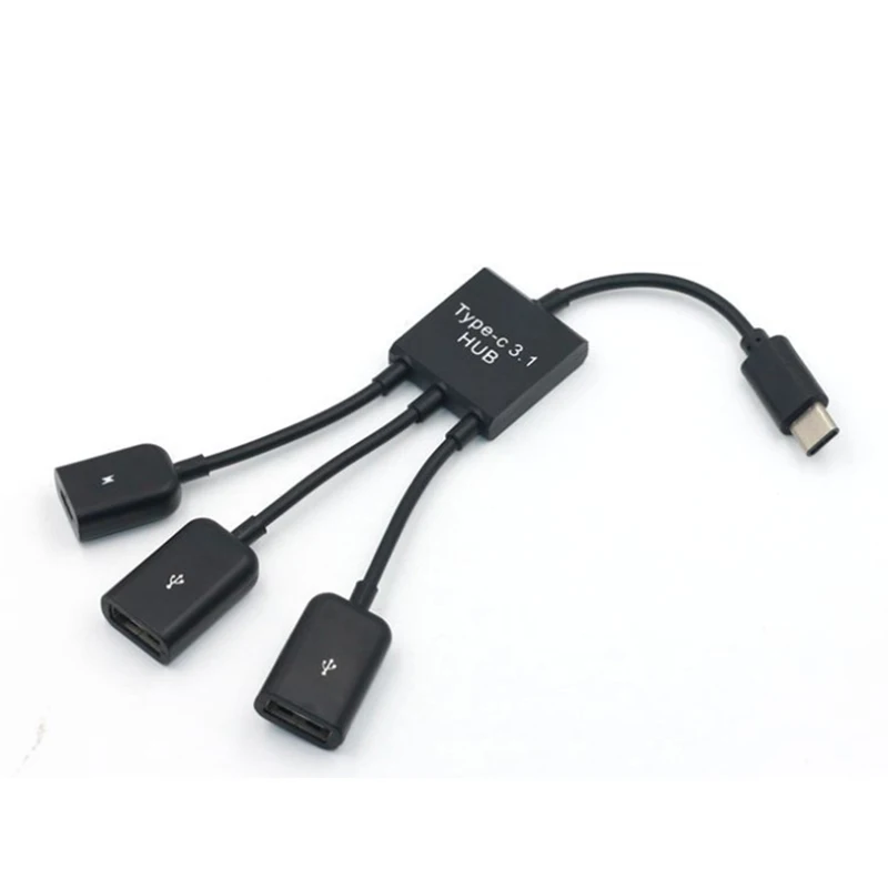 3 порта Micro USB Power OTG удлинитель Кабель концентратора черный кабель для планшета