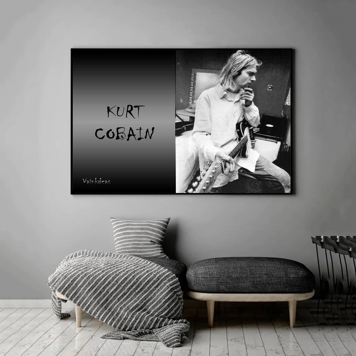 

Kurt Cobain Poster Print Music Singer Star Rapper Photo Music Album Cover Canvas Poster Home Decor Wall Painting (No Frame)