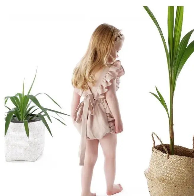 Новинка 2020 года Одежда для маленьких девочек Цельный сиамский комбинезон