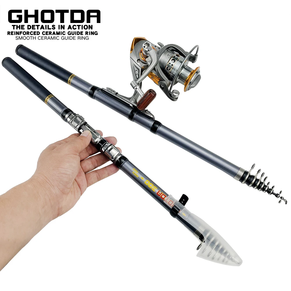 1.8-3.0m Spinning Rod Telescopic Rod and 13BB Reel Set and Fishing Rod fishing Combo De Pesca