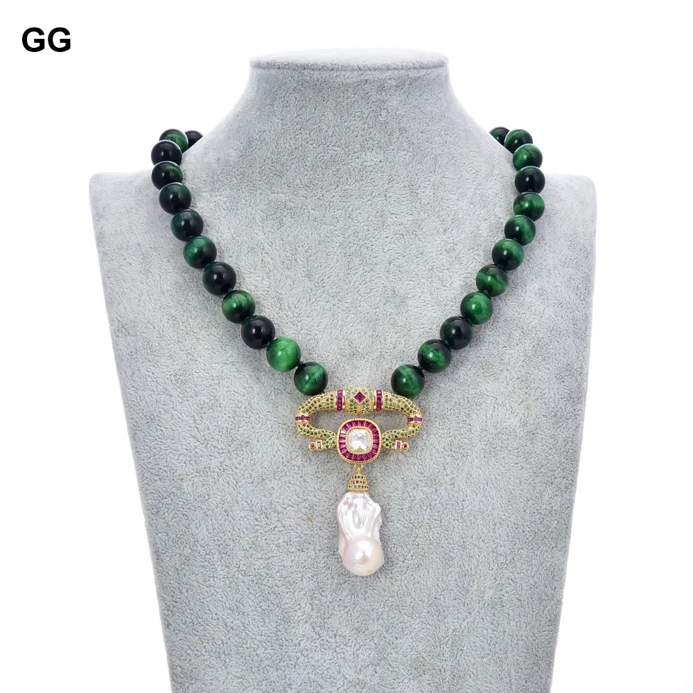 Ожерелье женское с круглой подвеской тигровый глаз 18/12 мм | Украшения и