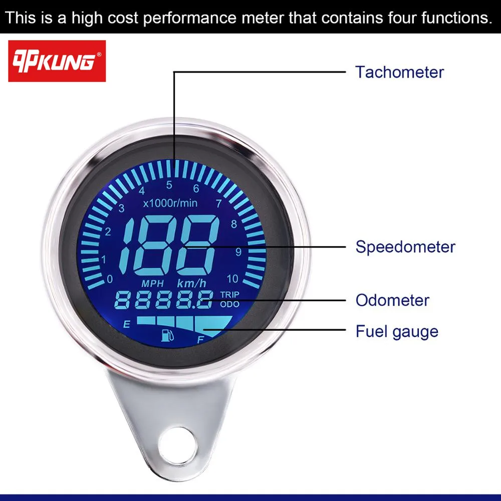Цифровой спидометр для мотоцикла 12 В круглый индикатор одометра тахометр датчик