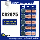 Батарейки SONY CR2025, 10 шт.лот, 3 в, литиевые, CR 2025, для часов, пультов дистанционного управления, игрушек, компьютера, калькулятора