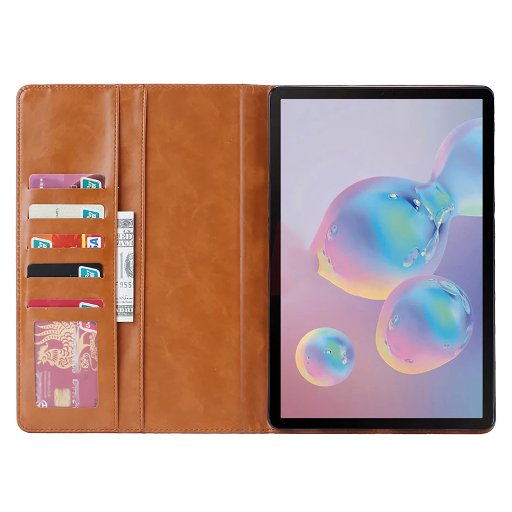 Кожаный чехол кошелек 10 5 дюйма для Samsung Galaxy Tab S6 SM T860 T865 умный подставка планшета
