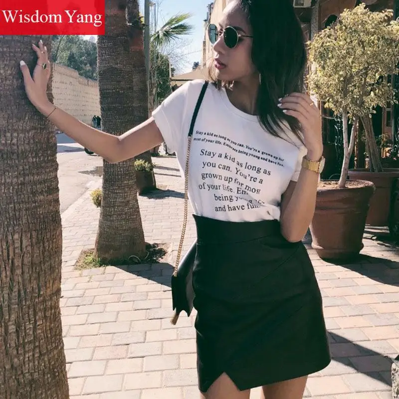 Черный из натуральной овечьей шерсти мини-юбки с запахом в уличном стиле высокой