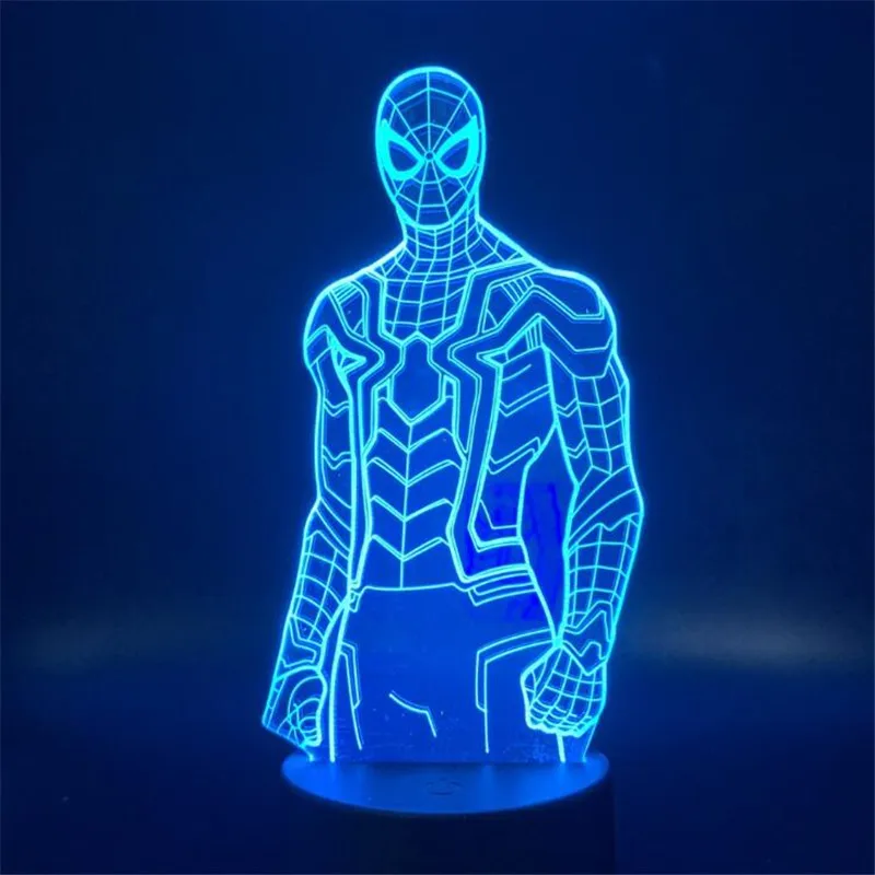 Spider-Man Night Light Marvel LED Lamp The Avengers Decoration Lampara 3D Lights Home Lighting Kids Baby Gift Lampe - купить по