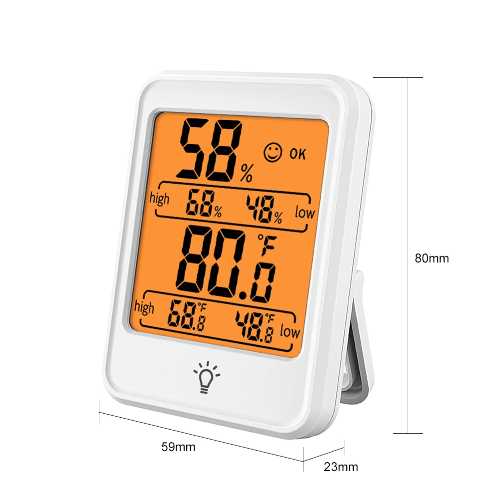 

Digital Hygrometer Thermometer Indoor Temperature&Humidity Gauge Monitor Meter with Large LCD Display Indoor Outdoor