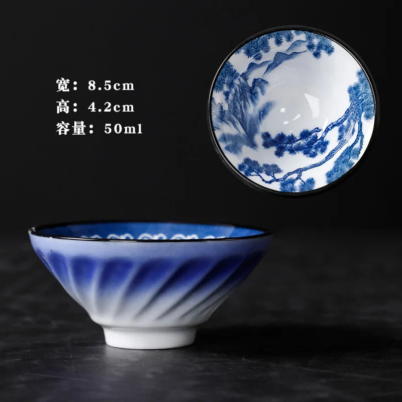 Ретро Синий и белый фарфор Чай чашки Керамика персональный мастер чаша чашка
