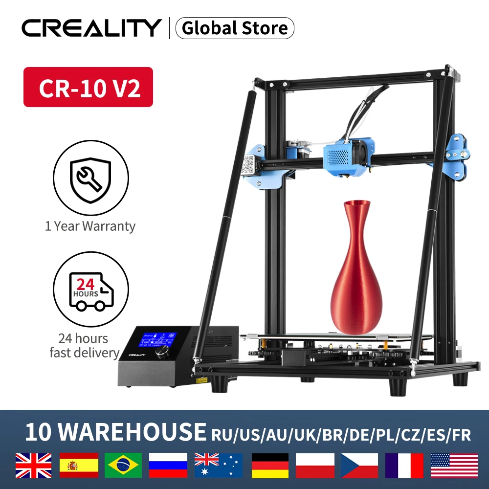 Оригинальный CREALITY CR 10 V2 3D принтер полностью металлический набор для