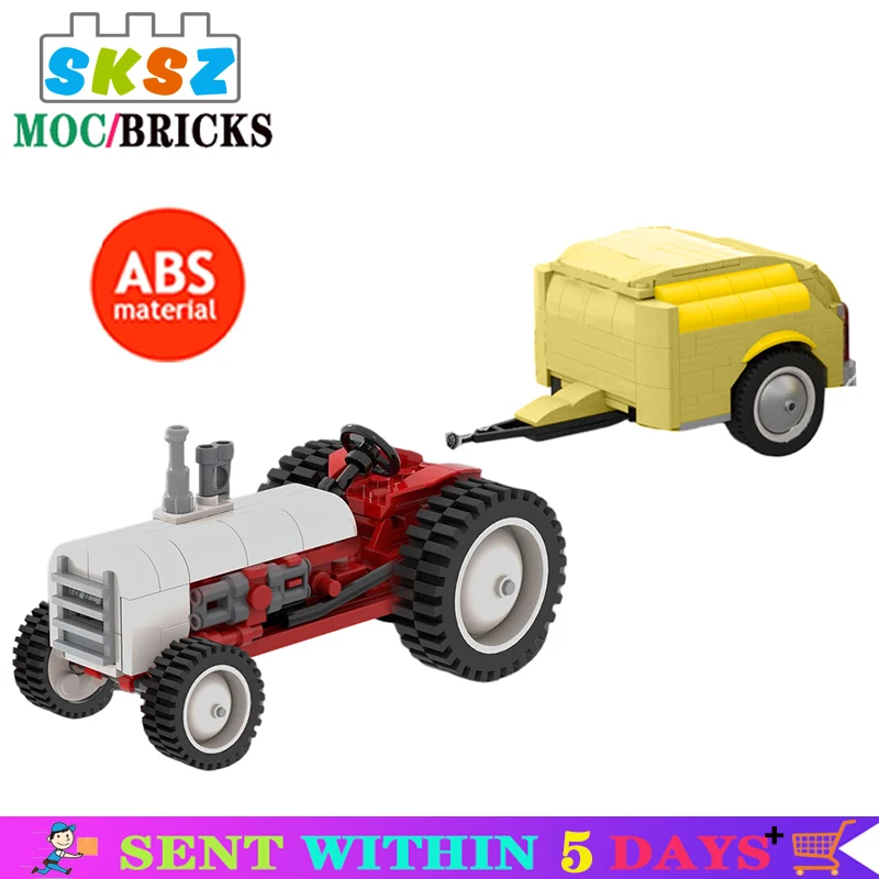 

Mini Moc Tractor and 500 Small Trailer Car Famous Brand Building Blocks Kid Education Toys Bricks Same Style toy Wholesale Price