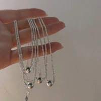 silver color clavicle chain bead charm necklace accessories female design luxury necklaces