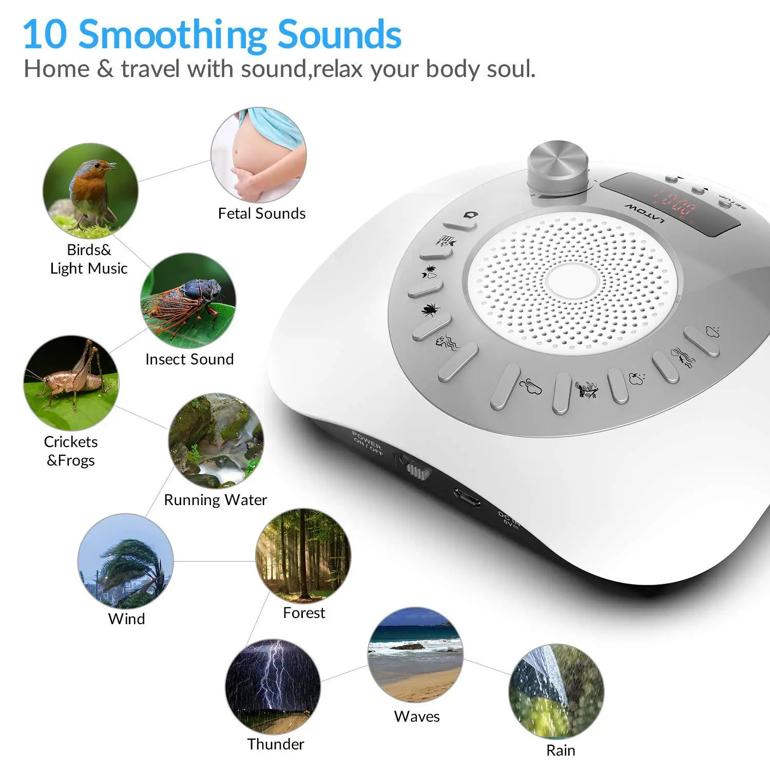 Перезаряжаемый белый шум высокое качество умный синхронный инструмент для сна