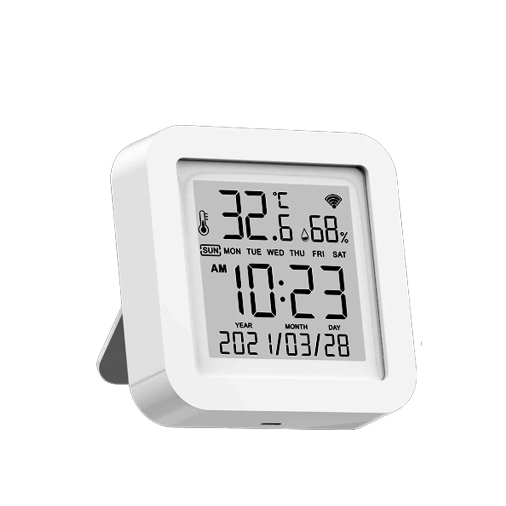 

Tuya WIFI Temperature & Humidity Sensor for Smart Home via SmartLife Remote Control With Display Support Alexa Google Assistant