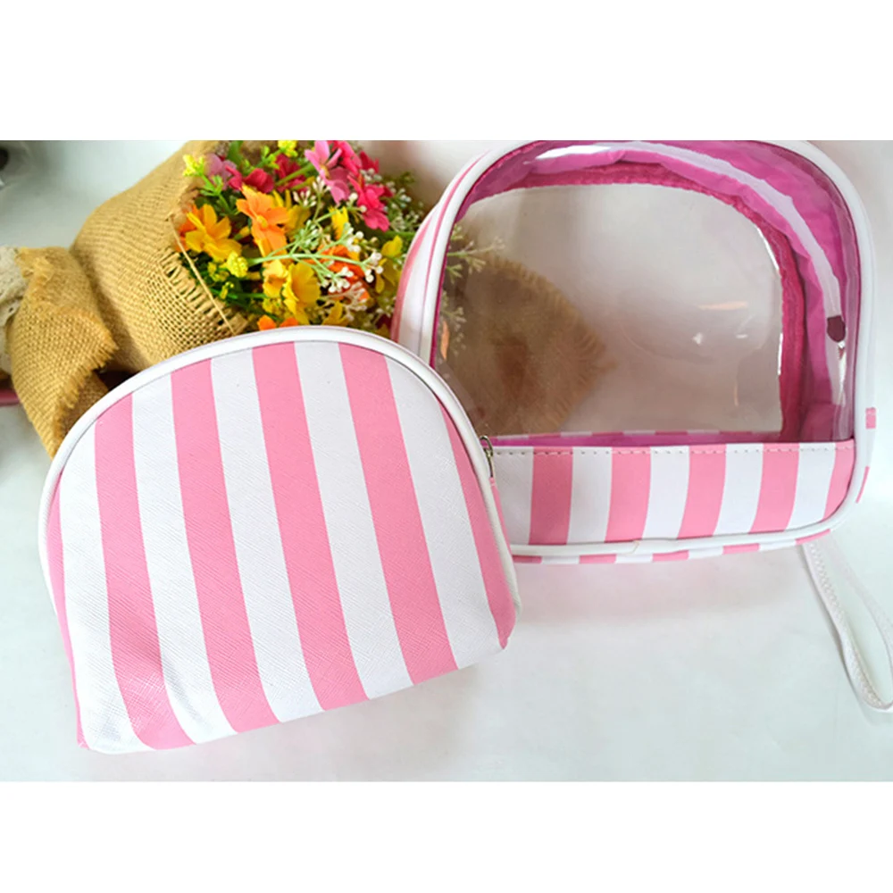 

2 Pcs Cosmetic Toiletry Travel Wash Makeup Bag Holder Pouch Kits Portable Transparent Cosmetic Pouch; Transparent Cosmetic Pouch
