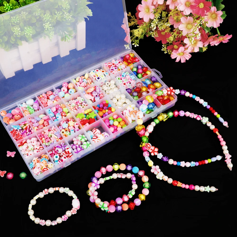 

32 Grids DIY Craft Handmade Beaded Toy with Accessory Set for DIY Craft Homemade Party Supply