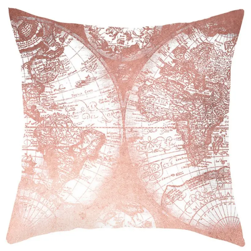 Квадратная наволочка для подушки полиэфирная с декоративным принтом домашний