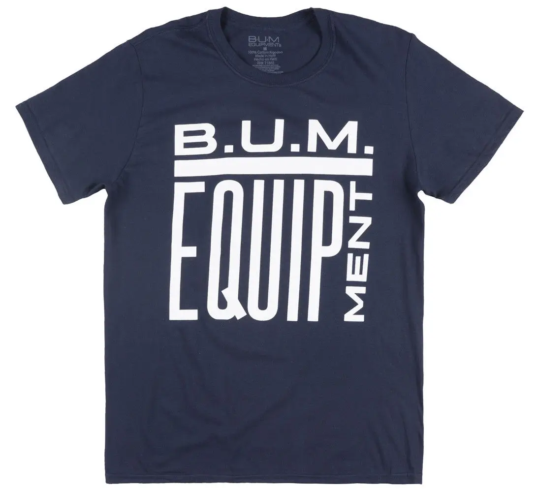 

BUM EQUIPMENT BASIC LOGO T-SHIRT MENS NAVY RETRO FASHION TEES B.U.M.