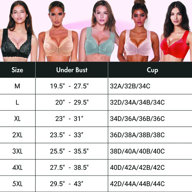 

Sexy Front Closure Plus Size Bras For Women Underwear Seamless Bra Push up Brassiere 7 Colors 7 Size Lingerie Saramia Underwear