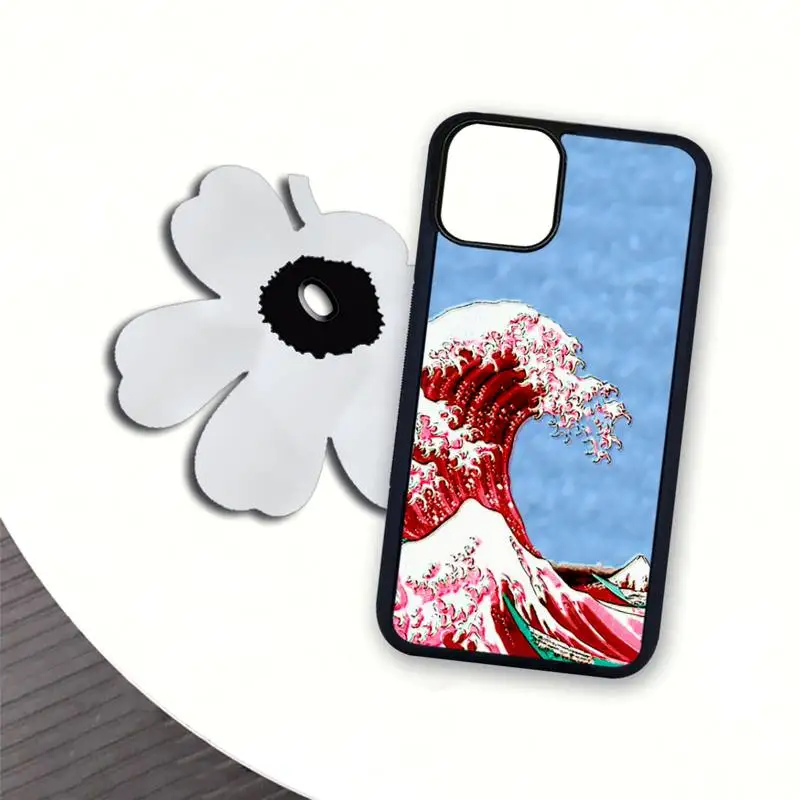 

Wave Of Japanese Relief Art TPU PC Soft Cover Case For Iphone Se 2020 6 6s 7 8 Plus X Xs Max Xr 11 12 Pro Max Coque