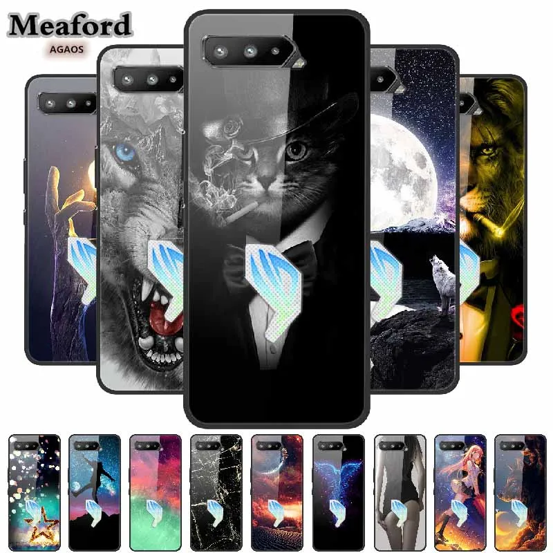 Чехол для Asus Rog Phone 5, ZS673KS, закаленное стекло, жесткий задний защитный чехол, чехол для Asus Rog 5, I005, чехол Rog5, роскошный классный бампер