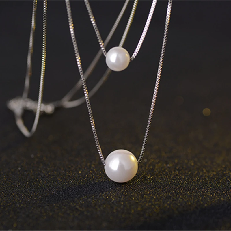 Pearl Necklaces Women 925 Sterling Silver Choker Necklace Pendant Boxing Chain Collier Femme 2020 Korea Jewelry Accesories Gift | Украшения