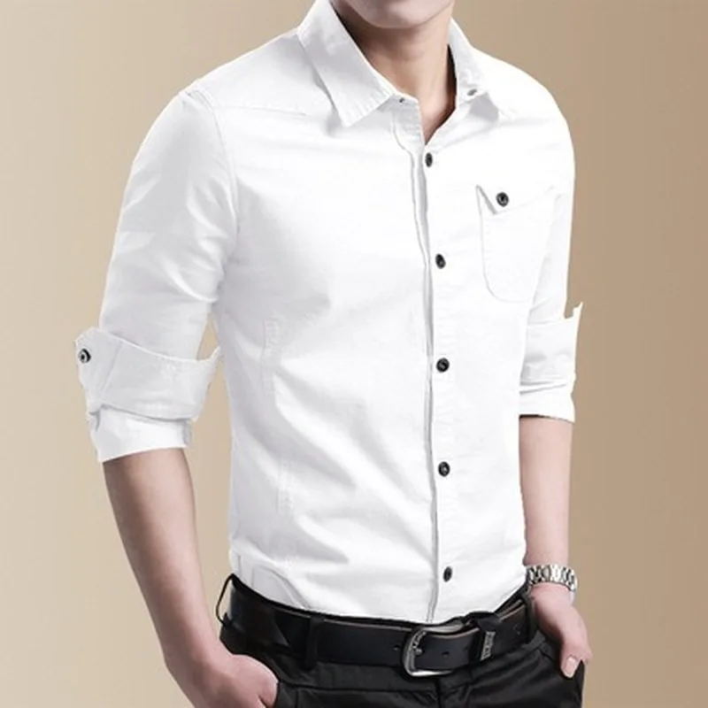 Zogaa мужская повседневная рубашка умные деловые однотонные рубашки с отложным