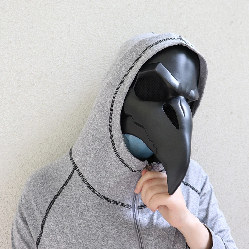 Тип ПВХ! IGACG панк маска ворона жнец невермор кожа Чумного доктора птиц длинный нос