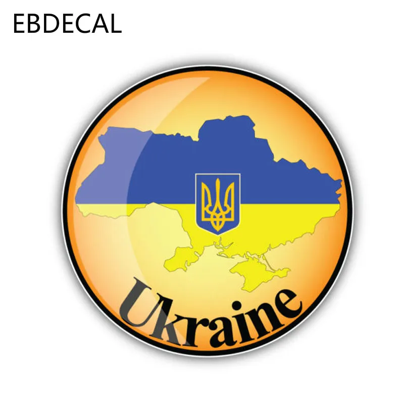 EBdecal Украинская карта флаг круглый ярлык для автомобиля/бампера/окна/стены настенная наклейка Decals DIY Decor CT6966 on.