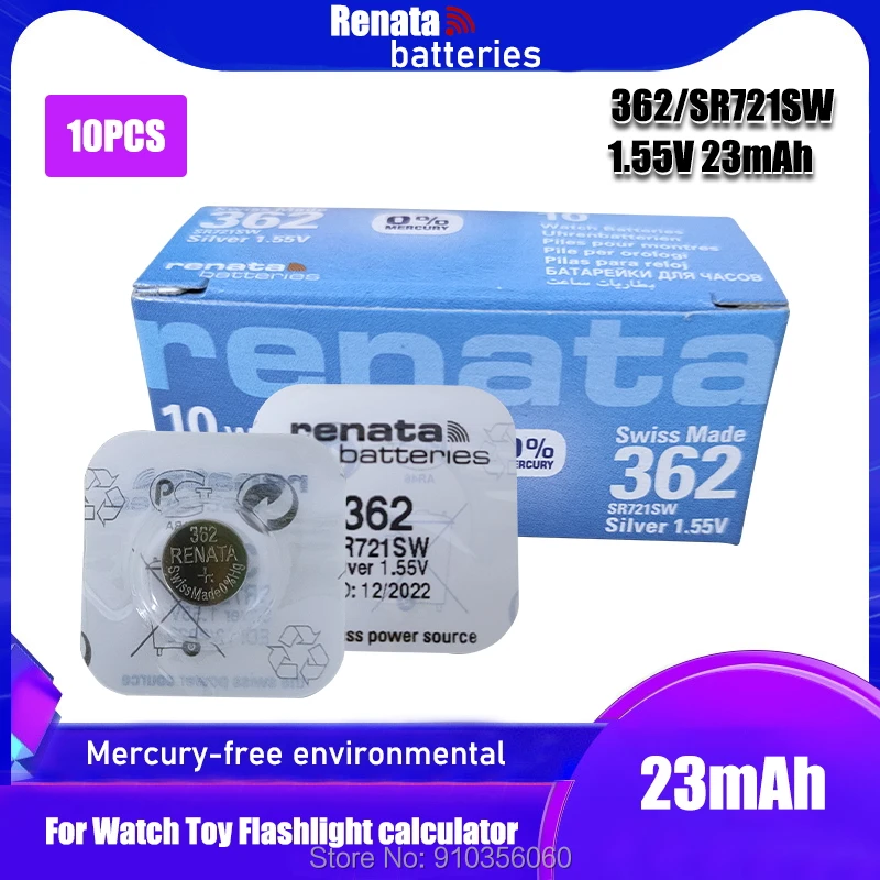 10 шт. оксид серебра renata батарея для часов 362 SR721SW 721 1 55 V 100% оригинальный бренд renatas |