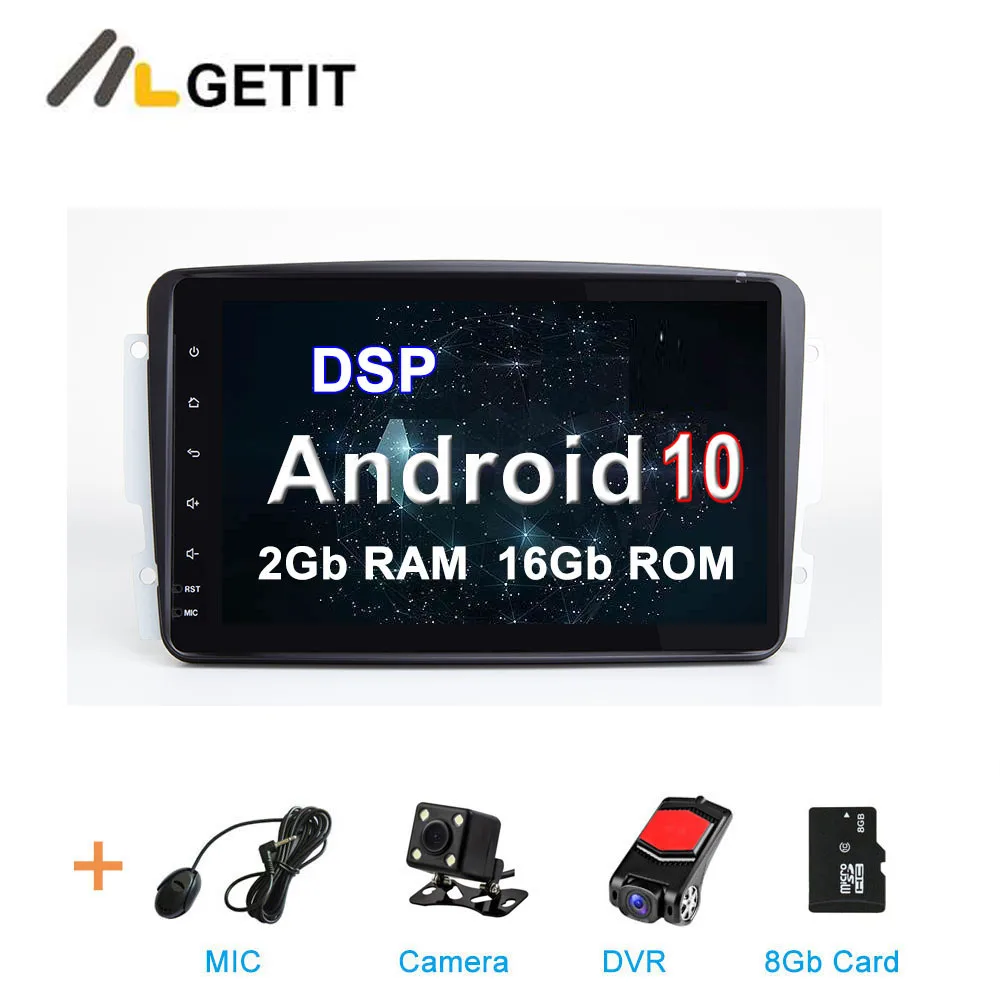 2G CAMERA-DVR-SD-DSP DSP " ips Android 10 Автомобильный мультимедийный Радио Стерео gps для Mercedes Benz CLK W209 W203 W463 W208 Viano/W639/Vito Wifi BT - Цвет: 2G CAMERA-DVR-SD-DSP